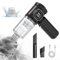 新款吹吸一體無線便攜式車載吸塵器大功率手持家用吹塵器電腦清潔, 如圖所示, 【數顯吸塵款】黑色雙濾芯