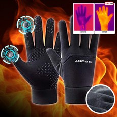 히트젠 기모 스마트폰터치 겨울 장갑, 블랙, 1개