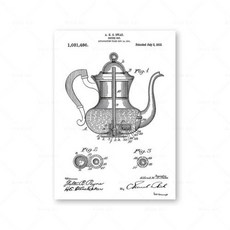 에어로프레스 에스프레소 커피 머신 특허 포스터 프랑스 특허 인쇄 캔버스 페인팅 레트로 벽 아트 카페 주방 홈 데코, 1개, 126) 40x50cm No Frame - 6