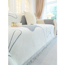 고양이 긁힘 방지 소파 커버 전면 사계절용 방석, 은행잎 그레이