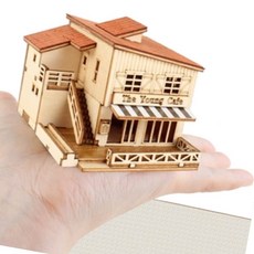 작은 미니 DIY 카페하우스 목재모형키트 제작 만들기 소형 테이블장식 27349PC 1(EA)