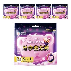 aikuu bear愛酷熊 絲享奢寵褲衛生棉褲 S-L號 (適用臀圍85-105cm) 舒適親膚 防漏安心, 5個, 3片, 小型