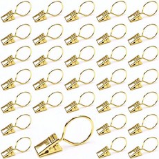 커튼링집게 (내경 2cm) 4컬러 작은사이즈 15파이용, 20개, 골드