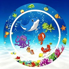 嬰幼兒童拍拍水墊 加大加厚 100x100cm 爬行玩具 附打氣筒, 1個, 新款拍拍水墊 加大加厚 ,款式隨機 100x100cm +打氣筒