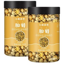 국화차 국화 통조림 백국화 항저우 허브차 잎 풀향차 건조차 진짜 비특수 인동차, 엄선된 대형 캔 태국화 2캔(총 200g), 1개, 1개