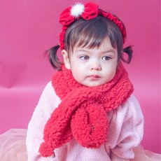 C18804 덤블자수 아기 유아 키즈 겨울 털 목도리