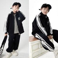 삐삐네옷가게 남아 봄 가을 블랙 화이트 집업 트레이닝 상하세트