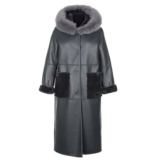 라벨르 라벨르by신영모피 나파 폭스후드 리버시블 무스탕_그레이