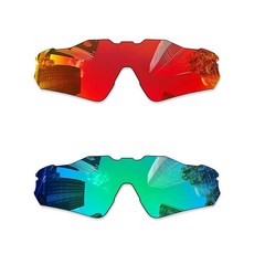 Combine8 오클리 레이더 EV 피치 OO9211 선글라스용 플로어라이즈 교체 렌즈 2개 - 파이어 레드 + 그린, Fire Red + Green, 2 Pieces, 1개