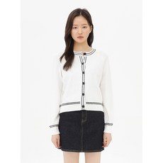 매장정품 탑텐 TOPTEN 여성) 핀배색 크루넥 가디건_MSE2EC2901 MSE2EC2901 151322