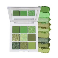 퍼플 그린 실버 매트 아이팔레트 펄 글로시 섀도우팔레트 레드브라운 아이섀도우, 1개, 아보카도그린