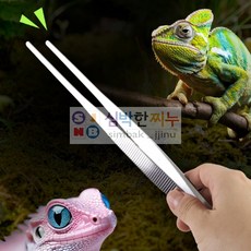 심박한찌누 스테인레스 파충류 사육핀셋 사료급이 도구 먹이 집게 양서류사육도구, 1개, 스테인리스