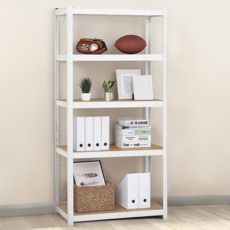 이엔비 철재 조립식 앵글 선반 랙, 5단, 화이트