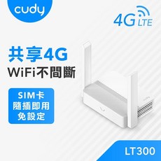 Cudy LT300 4G N300 行動網路分享器 VPN, 1個