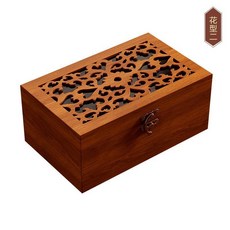 超值 實木針線盒套裝家用服裝針線包多功能結婚陪嫁便攜收納盒 副廠商品, 1個, 高檔鏤空花型二空盒, N/A