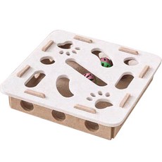 貓玩具響鈴球多孔互動益智玩具，趣味響鈴聲，安全材質，互動益智, 米駝色, 1個