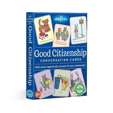 해외 EeBoo Good Citizenship Conversation 플래시 카드 가족 학교 또는 지구 등 아이들이 커뮤니티의 일부가 되는 방법을 격려하고 가르칩니다. 만 3세, EeBoo: Good Citizenship Conver, 1개