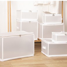 반투명 다용도 리빙박스 멀티 접이식 수납 정리함 화이트 폴딩박스 소형 중형 대형, 13L, 13L