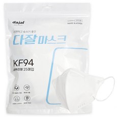 다잘 국산 KF94 새부리형 숨쉬기편한 귀편한 마스크 대형, 100개입, 1개, 화이트