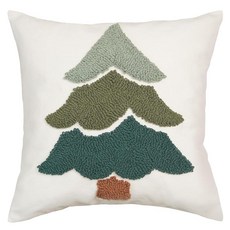 GEEORY 크리스마스 베개 커버 45.7x45.7cm(18x18인치) 자수 트리 장식용 쿠션 케이스 농가 겨울 휴일 장식 소파 및 침대 홈 데코용 (베이지) GX004-1-, Green Tree GEEORY 129843 8705