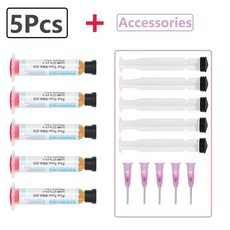 바늘이 납땜 페이스트 그리스 10cc RMA223 칩용 LED BGA SMD PGA PCB DIY 수리 도구 1 개 30 개, [03] 5Pcs Kit
