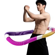 1+1 신제품 소프트 훌라후프 및 체형 관리 전신용 자유롭게 운동하기 휴대용 트레이닝 훌라후프, 핑크-퍼플-옐로*2+녹색-보라색-주황색*1