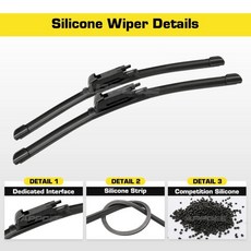 미니 컨트리맨 실리콘 고무 와이퍼 앞 유리 윈드스크린 윈도우 브, B. Right driving