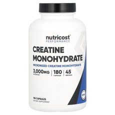 뉴트리코스트 Nutricost Performance Creatine Monohydrate 180 Capsules 750 mg per Capsule, 180정, 1개