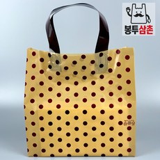 [봉투삼촌]LD PE 도트 골드 루프백 M 비닐쇼핑백 50장 고급 중형 대형 손잡이 비닐 디자인 봉투옷가게, 1세트, M-6호