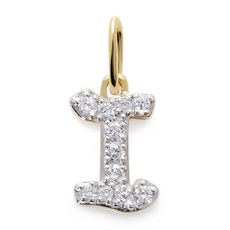 모니카비나더 14K 옐로 골드 이니셜 I 다이아몬드 펜던트