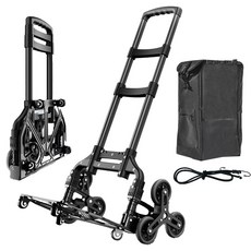 스토리원 U-SSAC105 접이식 폴딩 계단 리프트 핸드 카트, 블랙, 1개