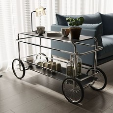 이동식 주방 오렌지 카트, 1개, 블랙 바퀴포함