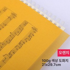 컬러 트레이싱지 트레싱지 용지 다꾸 스크랩북 공예, 1개, A4 100g 오렌지옐로우 20장