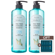 댕기머리 허벌 티트리 샴푸 +샴푸 / 쿨링 진정 기름진 두피모발, 2개, 1L