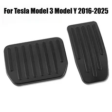 테슬라 호환 퍼포먼스 페달 패드 커버 발판 알루미늄 모델 Y 주니퍼 3 하이랜드 및 3/Y 2017-2026용, 03 검정색
