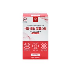 [세븐메디컬]세븐 클린 알콜스왑 에탄올 히알루론산 함유, 1개, 100매입
