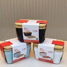 스위스 alpina 대나무 뚜껑 보관 수납함 2P, 2개, 블랙