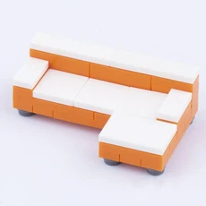 MOC 도시 집 빌딩 블록 주방 사무실 침실 피아노 침대 소파 아이스 박스 램프 책장 물고기 탱크 벽돌 세트