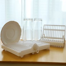 아일리브 접이식 접시 정리대 그릇 건조대 거치대, 2개, 화이트