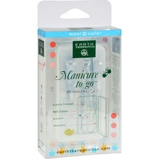 Earth Therapeutics 메니큐어 투 고 세트, 1개, Cuticle Trimmer+Nail Clipper+Scissors+Tweezers