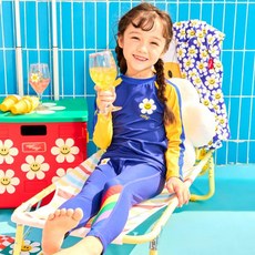 [위글위글] 컬러블록 래쉬가드 아동 수영복 상의, 100