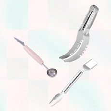 칼 커팅포크 스푼 3종 과일 자르는 수박 멜론 빙수용