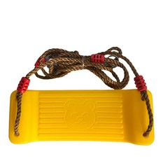 야외그네 두꺼운밧줄 안전한 설치 어린이 스윙체어 하늘색 핑크색 초록색 노란색 놀이터그네, 옐로우 베어 스윙 (로프로 강화), 1개