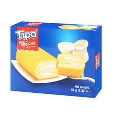 TIPO MINI ROLL CAKE 티포 미니 롤 케이크 milk cream 우유맛, 80g, 2개