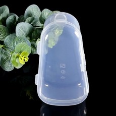 獨立奶粉勺盒 - 外出便攜奶粉分裝盒 水滴造型 牙膠收納盒, 1個, 透明收納盒1個