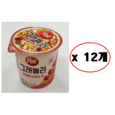 포스트 크랜베리 아몬드 컵 시리얼, 37g, 12개
