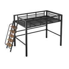 아동벙커침대 원목 서랍장 이층침대 고저침대 옷장 위아래 책상 계단 프레임 상하의 원룸, 1000mmx2000mm, 검은색 램프 사다리 (왼쪽)