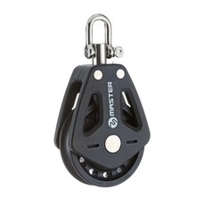 瑪仕特 平滑軸承帆船滑輪 單輪/旋轉卸扣 皮拉提斯床 配件, 黑色