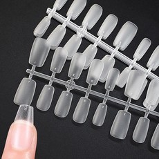 BaraRose 네일팁 길이 맞춤 팁 네일 팁 짧게 클리어 길이 연장 셀프 네일 양면 샌딩 초박 자연스러운 핏감 업무용 연습용 발레리나 샌딩 대용량 300매 (발레리나 쇼트)