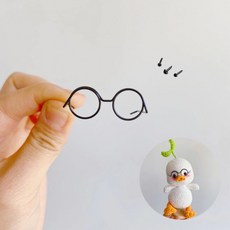 인형 미니 장식 안경 눈 코 세트, 1개, 골드세트